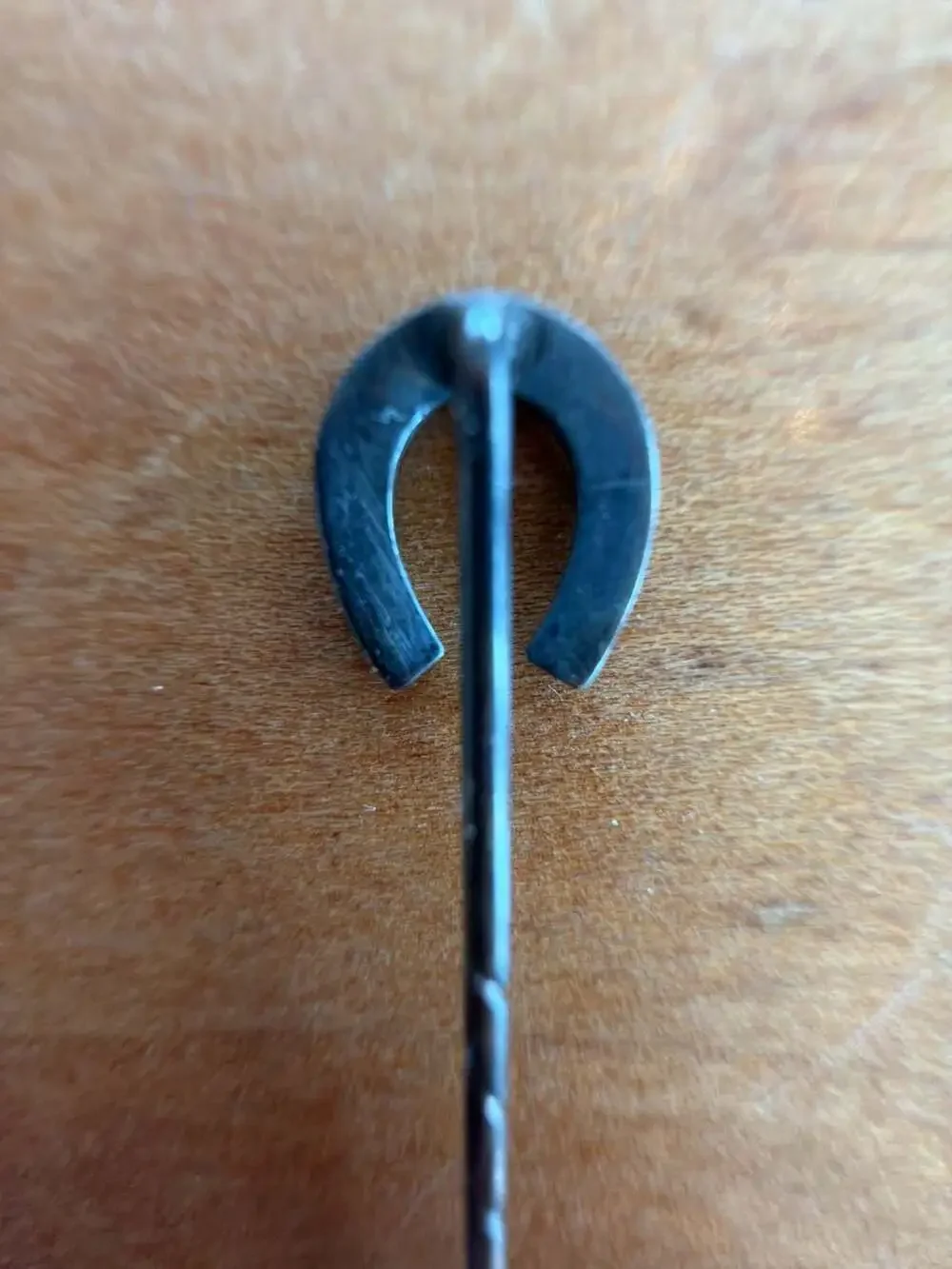 Antique Victorian Untested Turquoise and Diamond Horseshoe Stick Pin